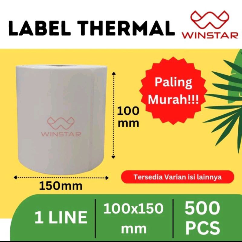 

KERTAS/LABEL THERMAL STICKER 100X150MM BARCODE UK.A6 ROLL 500LBR