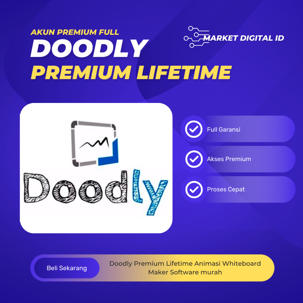 Doodly Premium Lifetime Animasi Whiteboard Maker Software BERGARANSI akses premium private akun