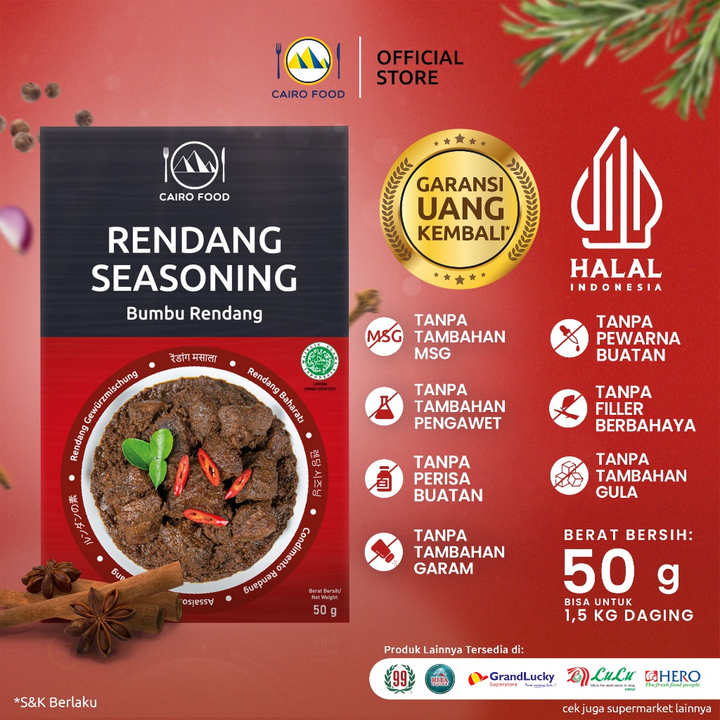 

Bumbu Rendang Sehat – Tanpa MSG, 100% Rempah Murni | Cairo Food