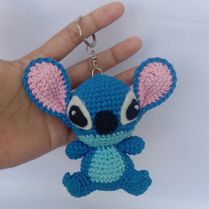 boneka rajut Stitch | amigurumi stitch | gantungan kunci rajut | Disney stitch