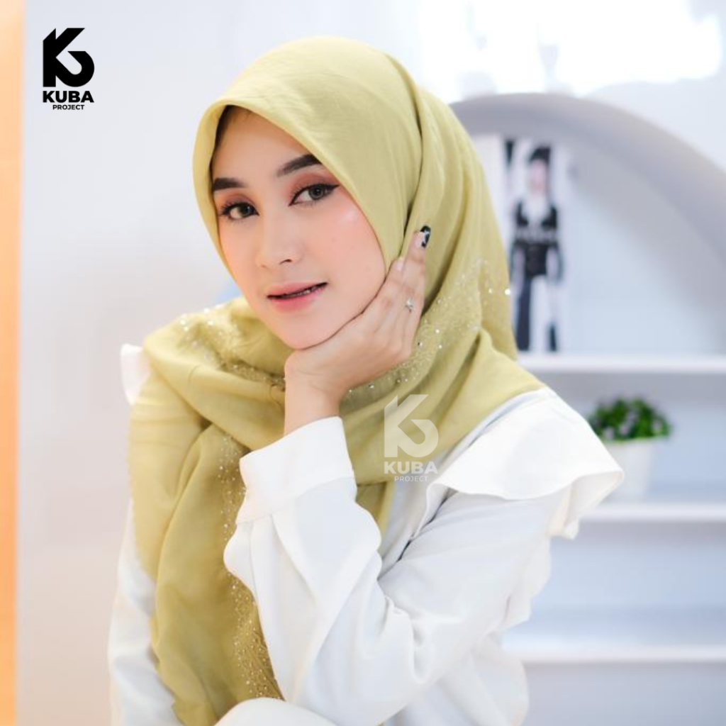 Kuba Project - Hijab Segiempat Payet Premium Segi Empat Pesta Kerudung Manik