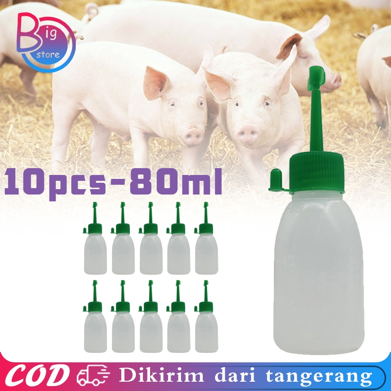 10pcs 80ml Botol Sperma Babi Tempat Penyimpanan Sperma Babi Pig Semen Bottle