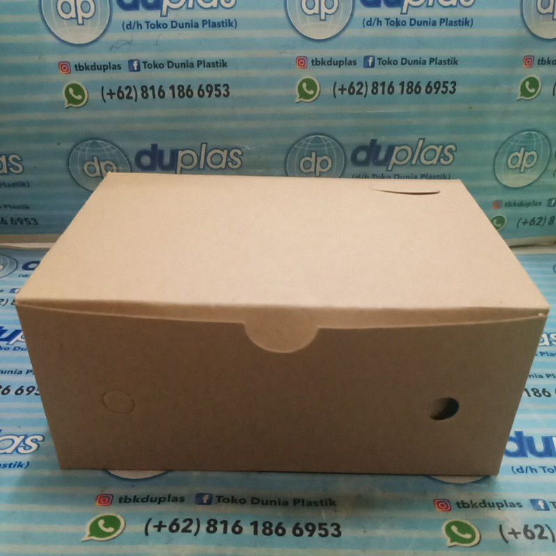 

Kotak Dus Snack Kraft Coklat 12 cm x 16 cm 10 pcs