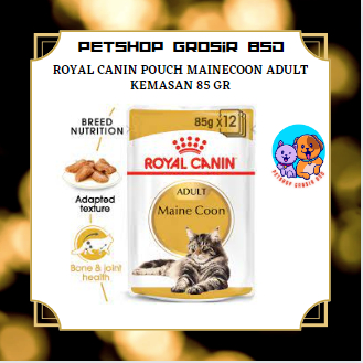 Makanan Basah Pouch ROYAL CANIN Mainecoon Adult 85 Gr, RC Maine Coon Kemasan Wet Pouch
