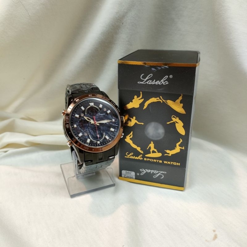 Jam Tangan Lasebo 205 Rantai Dual Time Original Water Resistant