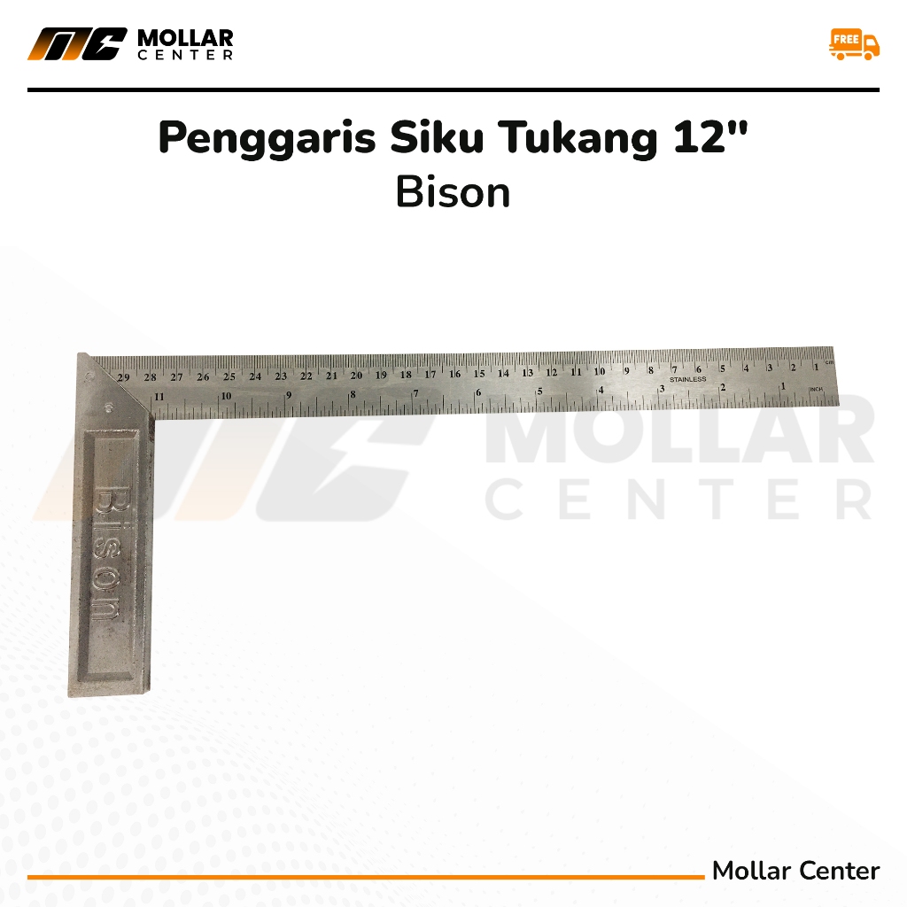 

BISON Siku Tukang 12" Penggaris Siku 30 CM