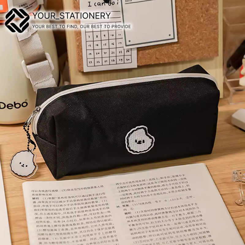 

[Your_Stationery] Kotak Pensil Motif Lucu /Tempat Pensil Kapasitas Besar Terbuat Dari Kanvas Hitam