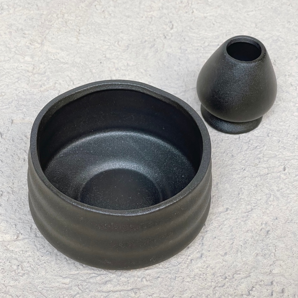 Matcha Bowl + Chasen Holder Ceramic Premium 15