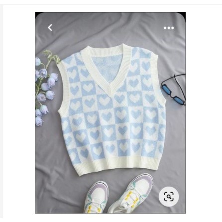 rompi vest rajut love crop top wanita korean style / vest rajut love rompi rajut wanita crop top war