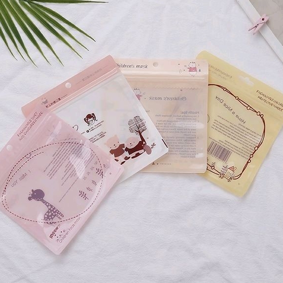 100PCS kantong plastik ziplock masker anak kantong repacking masker anak packing masker