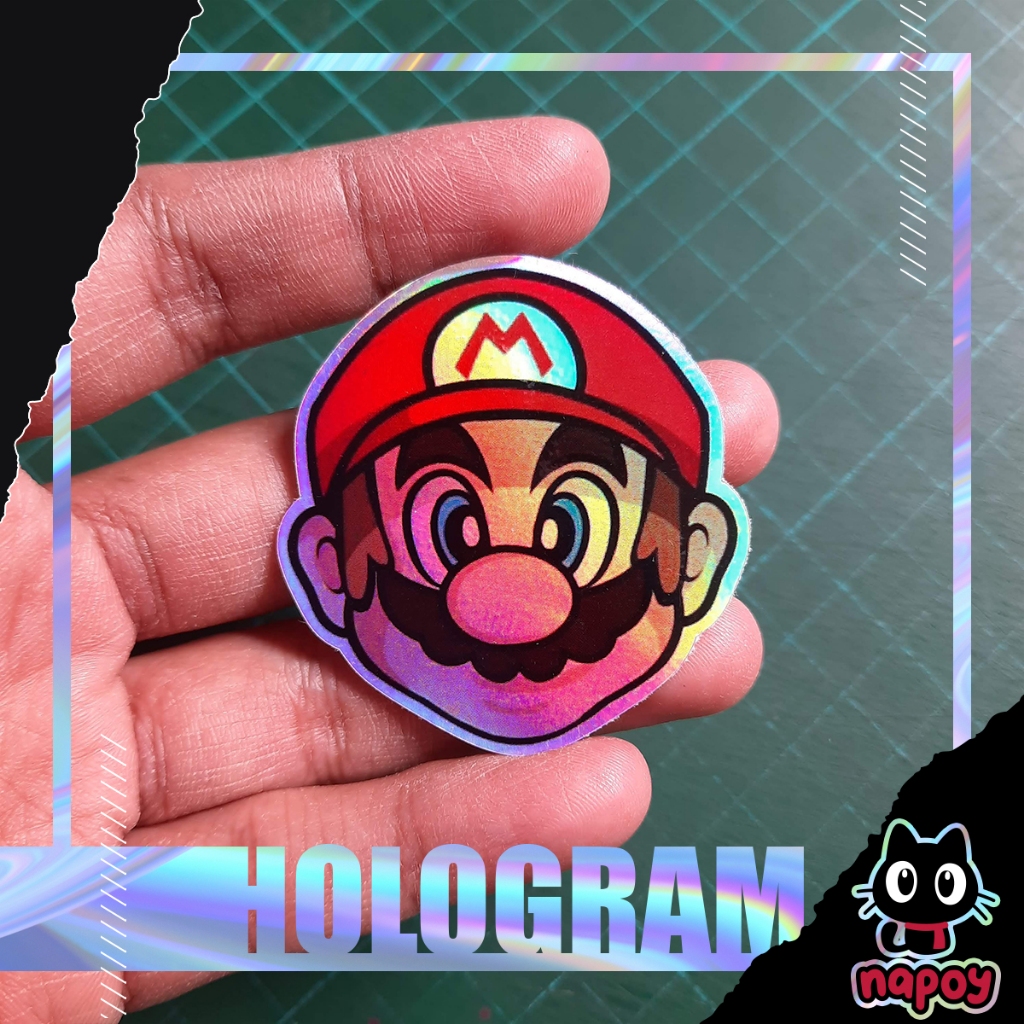 

Stiker Hologram Game Super Mario Head