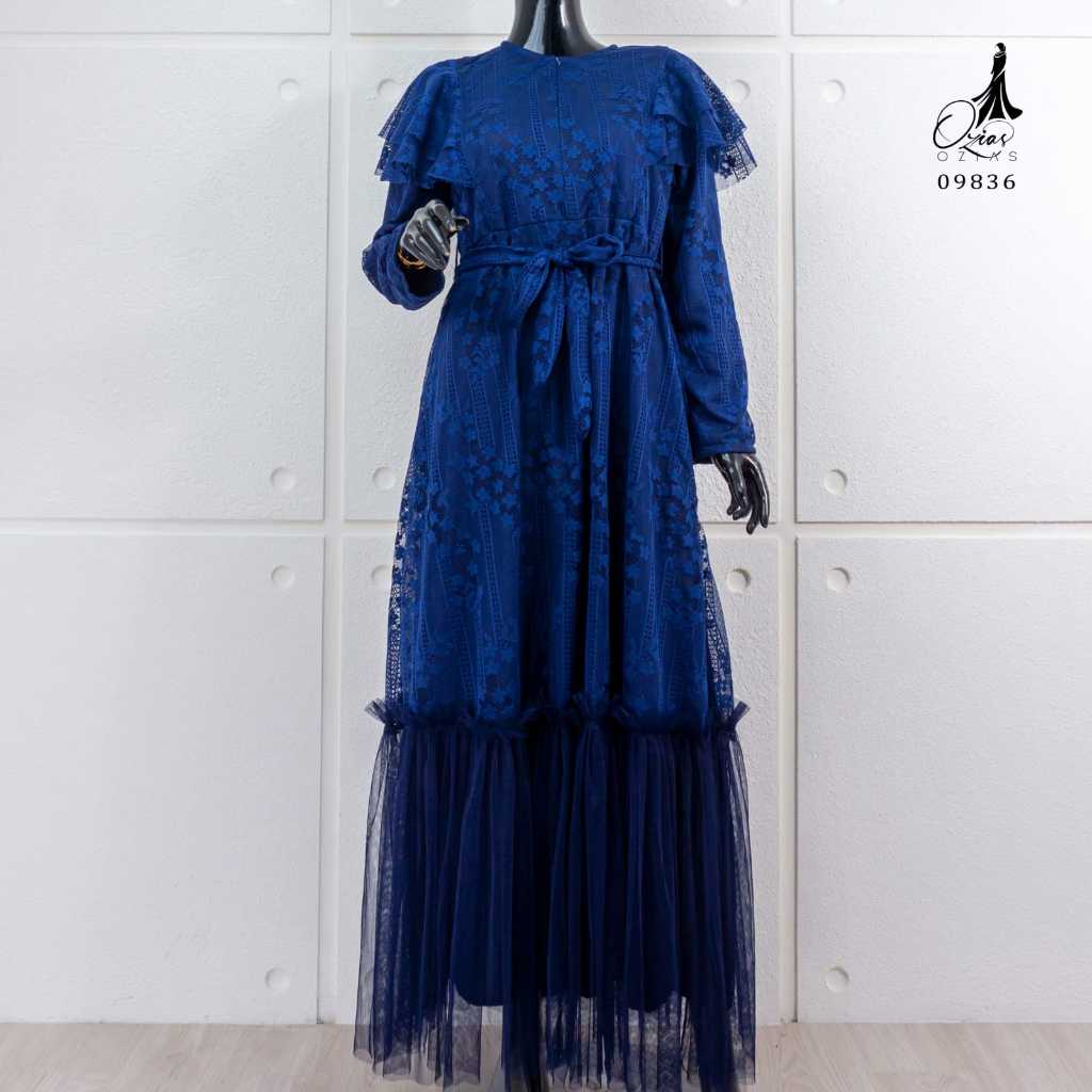 Ozias - Gamis Brokat Garden Lace 09836 Ld 105-navy