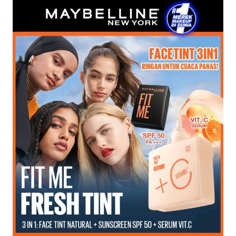 Maybelline Fit Me Fresh Tint 3In1 Foundation With Sunscreen SPF 50 - 30ml