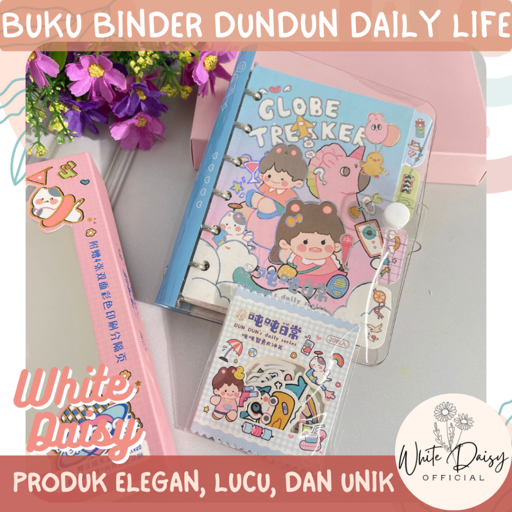 

Buku binder + sticker dundun daily life premium diary lucu unik imut
