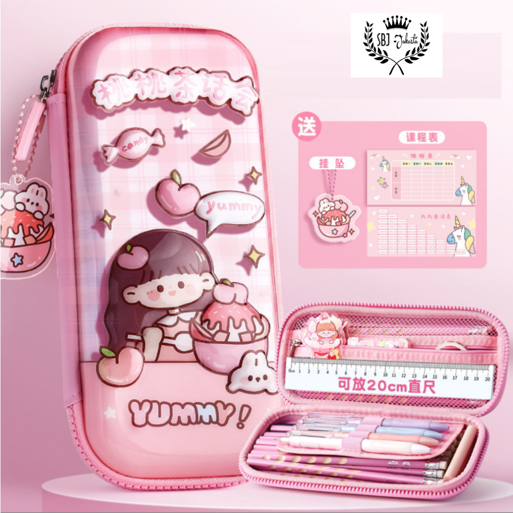 

Kotak pensil tempat pensil KBX happy time 3D hardcase waterproof SF6