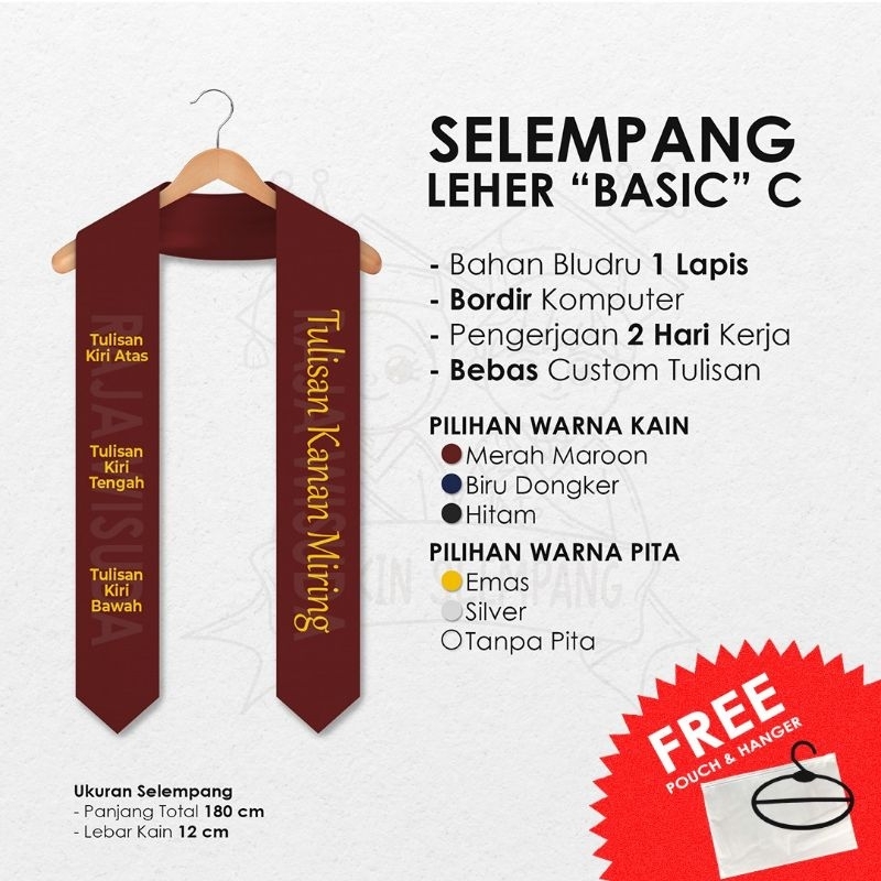 Selempang Wisuda Leher Bludru C