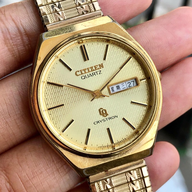 Jam tangan Citizen Crystron Gold 8550