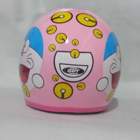 Helm ANAK motif DORAEMON lucu Helm Anak SNI umur 3-12 Tahun Free Kaca Datar Hitam