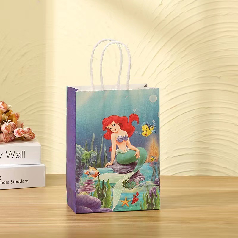 

PAPER BAG GODDIE BAG TAS KADO HADIAH SOUVENIR PESTA ULANG TAHUN MOTIF ARIEL MERMAID PUTRI DUYUNG