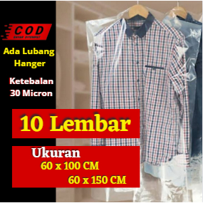 Plastik Cover Pelindung Baju Pakaian Gantung Anti Debu Bening Sarung Penutup Baju Gamis longdress Ka