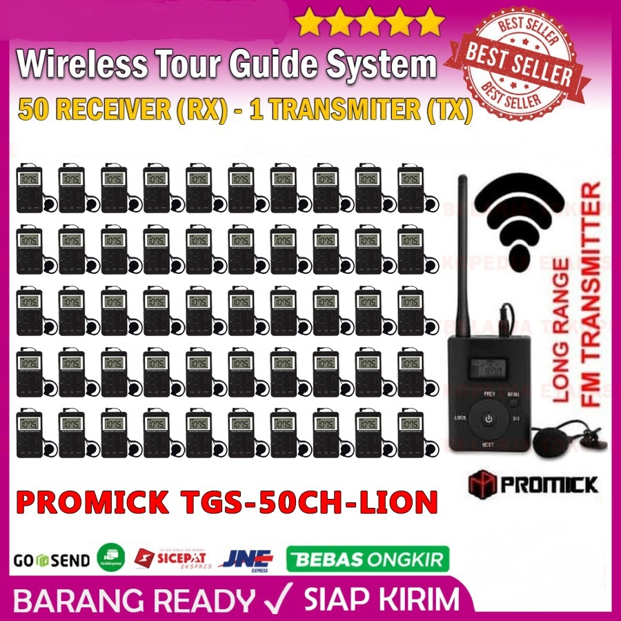 Wireless Tour Guide Interpreter System Audio Haji Umroh 1 TX 50CH LION Rechargeable Buat Tour Travel