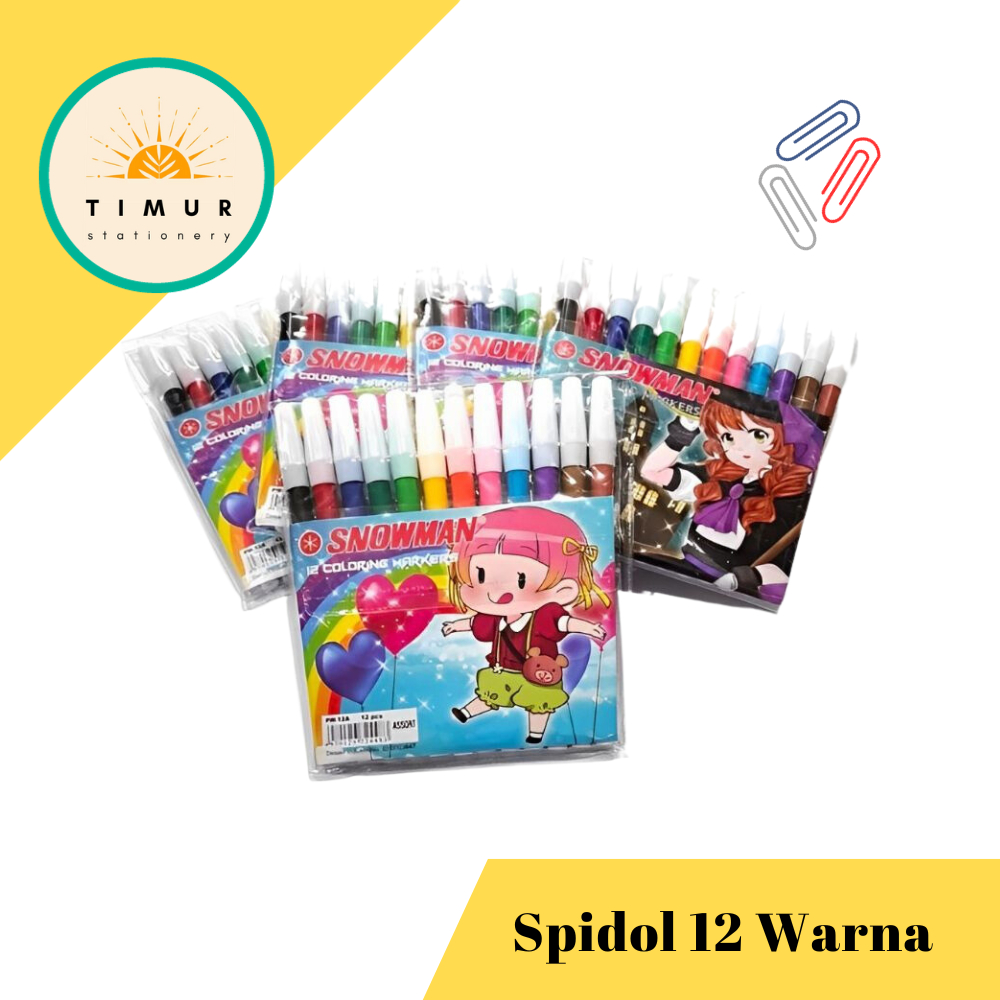 

Spidol Snowman 12 warna Spidol Kecil Set