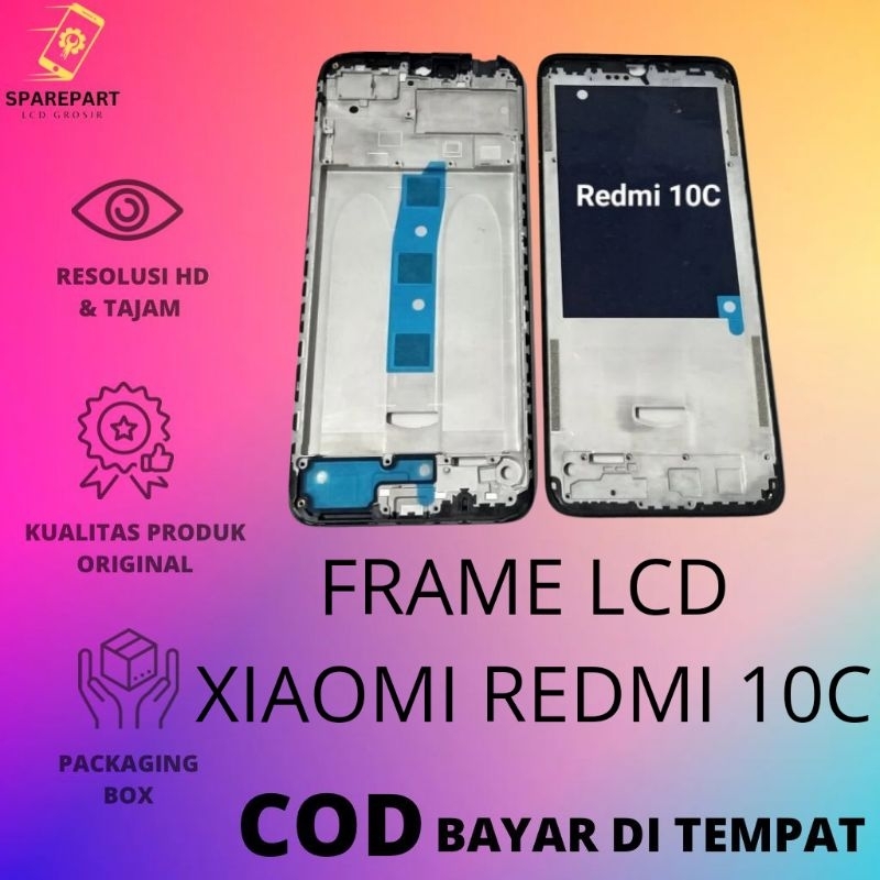 FRAME LCD/TULANG TENGAH/TATAKAN LCD XIAOMI REDMI 10C ORIGINAL