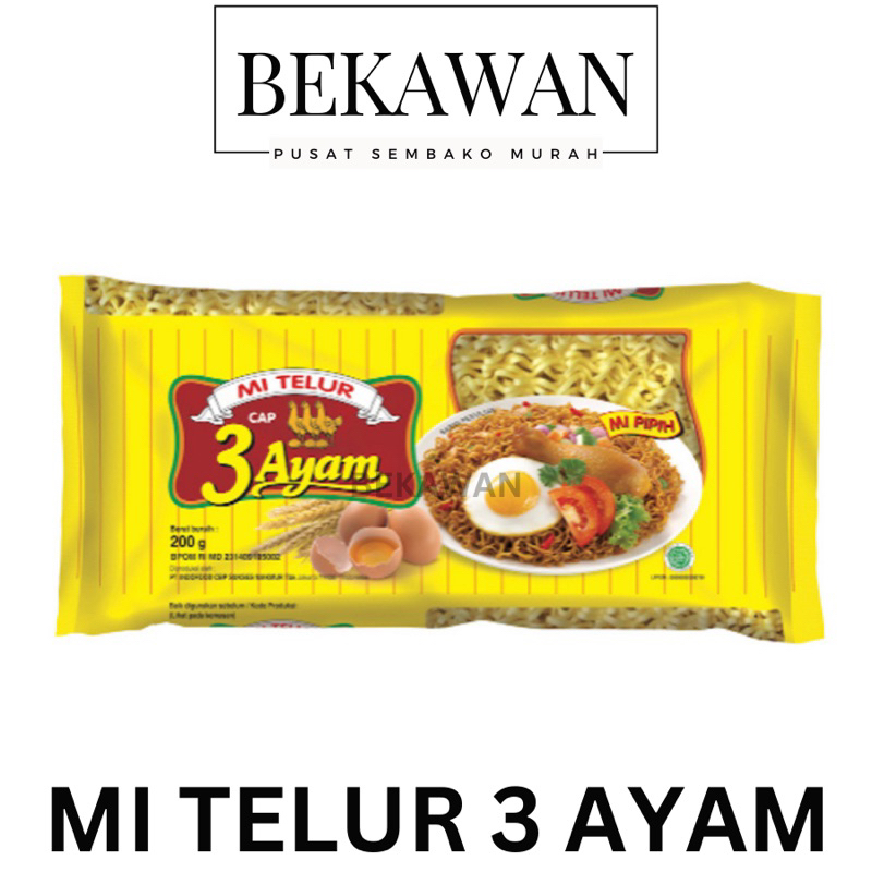 

Cap 3 Ayam Mie Telur Pipih 200 g mie kuning
