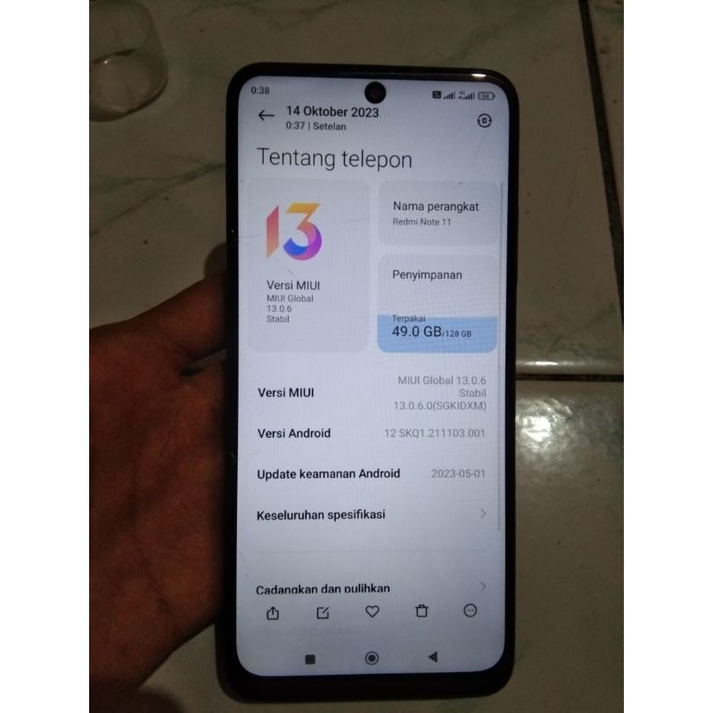 mesin redmi note 11 ram 6/128 normal