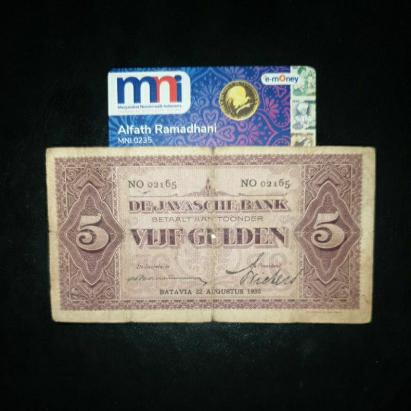 Uang Kuno 5 Gulden Seri Coen