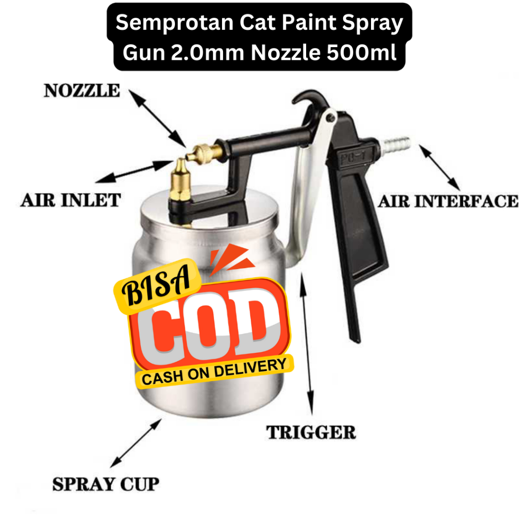 Semprotan Cat Paint Spray Gun 2.0mm Nozzle 500ml