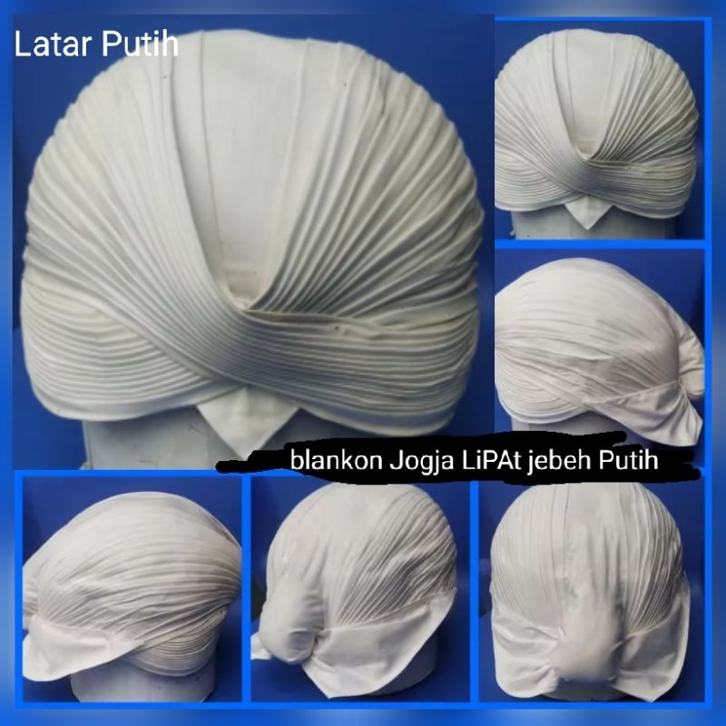 Blankon lipat Jogja putih Jebeh/topi tradisional jawa/Blankon Sunan Bonang/blankon Jogja/Blankon pol