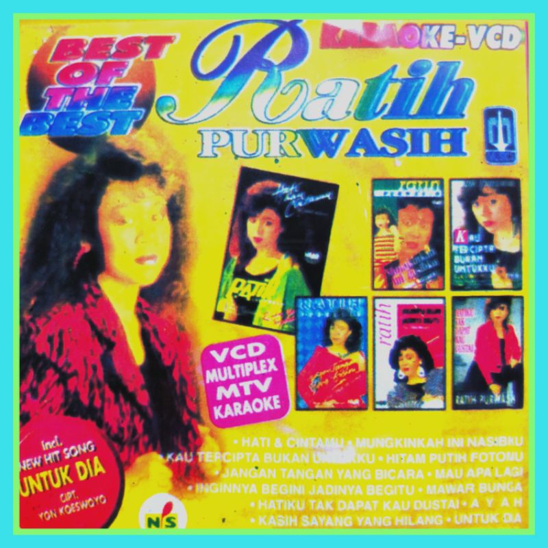 Kaset VCD Musik Bisa Karaoke 15 Lagu Pop Nostalgia Ratih Purwasih Album Kenangan Terpopuler.