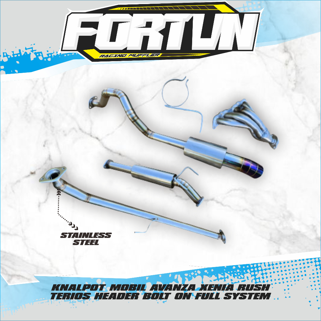 KNALPOT MOBIL AVANZA XENIA RUSH TERIOS HEADER BOLT ON FULL SYSTEM