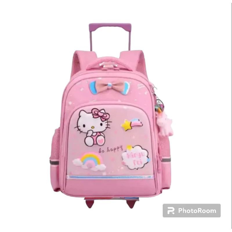 Tas troli anak TK paud tas koper anak perempuan hello lucu terbaru tas dorong anak