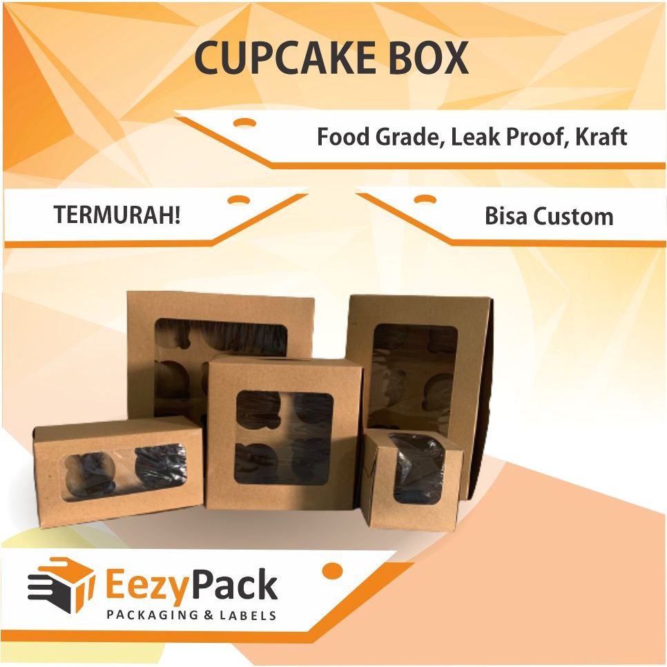 

(ISI 25)Box Muffin/ Cupcake/ Kemasan Kotak Muffin/ Kardus Cupcake isi 1 2 4 6 9/ Kotak Hampers Cupcake