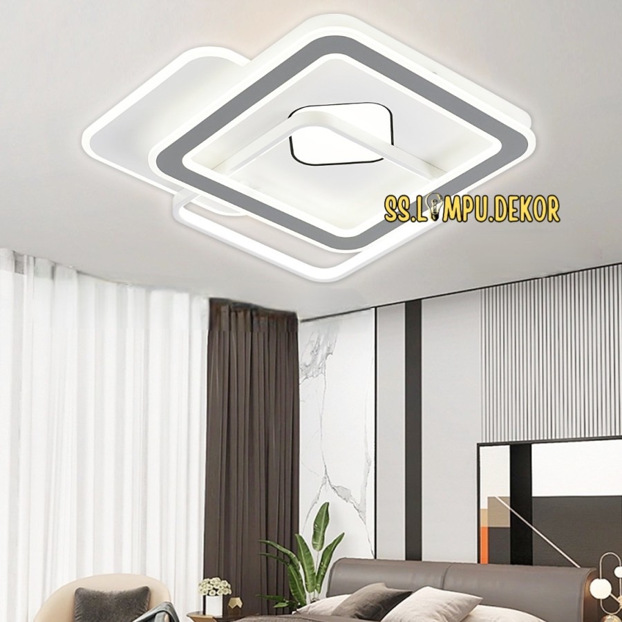 Lampu Plafon LED Tempel Hias Minimalis Modern Kotak 3 warna