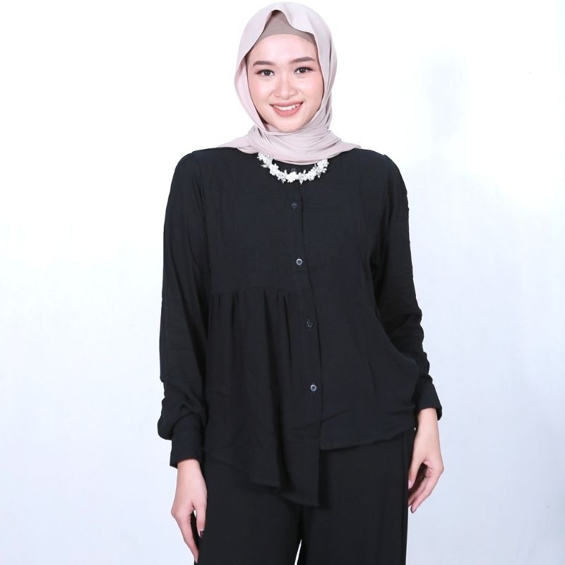 KEMEJA WANITA/KEMEJA ASIMETRIS/BLOUSE ASIMETRIS#BLOUSE RAYON CRINKLE