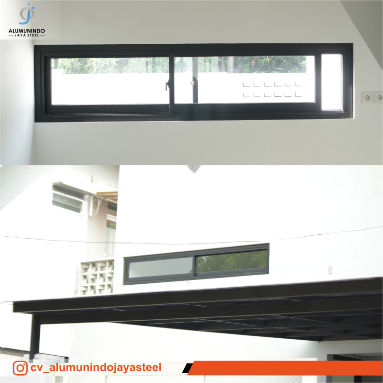 Jendela Aluminium Sliding Horizontal 2 Daun YKK