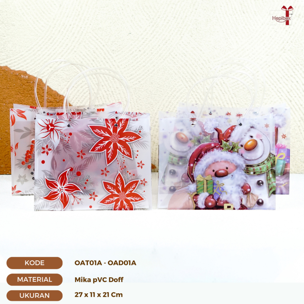 

Tas Mika Doff Motif Bunga/ Tas Hampers Doff Motif Christmas / Transparan Goodiebag Doff I OAT01A - OAD01A