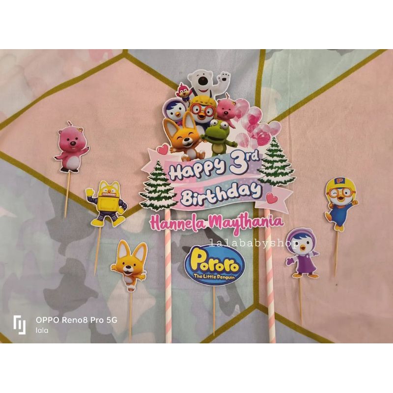 cake topper pororo / hiasan kue pororo / topper kue pororo
