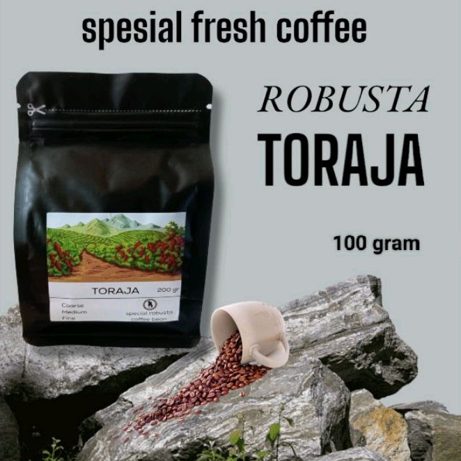 

100gram biji/bubuk kopi robusta Sulawesi toraja robusta coffee beans spesial fresh coffee