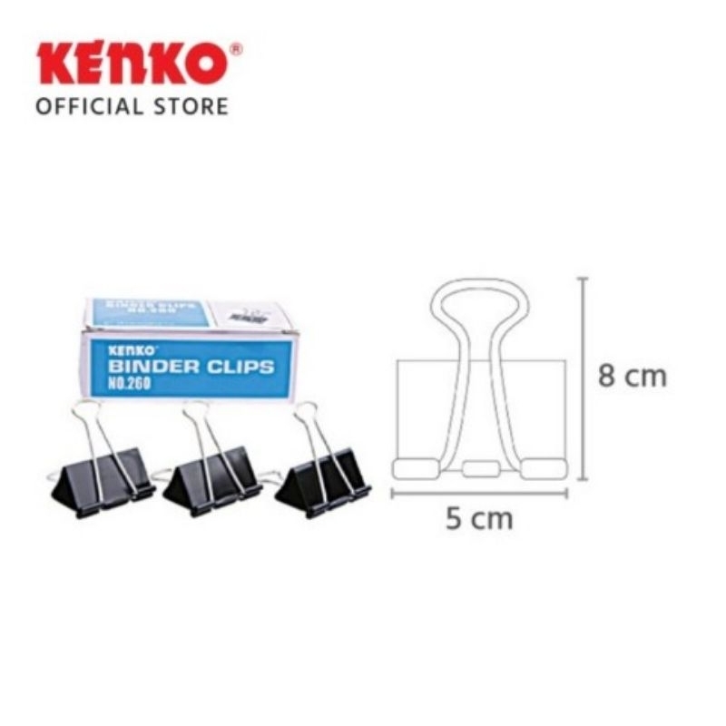 

SJS binder clip 260 KENKO (12pcs)/klip/penjepit kertas