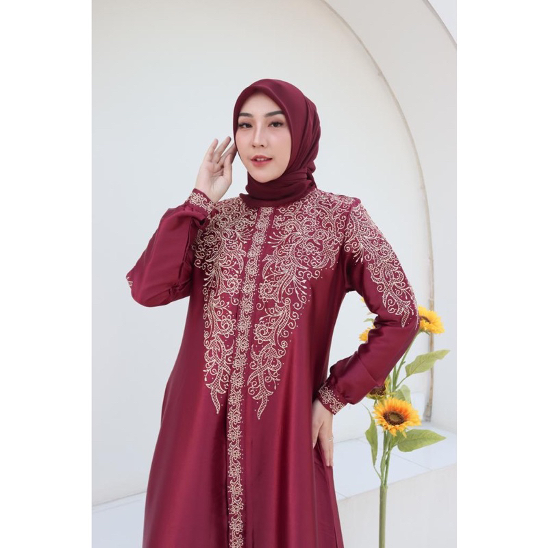 Terbaru Gamis Salwa Satin Cristal Bordir / Terlaris Gamis Satin Cristal Bordir Payet Mewah / Gamis S