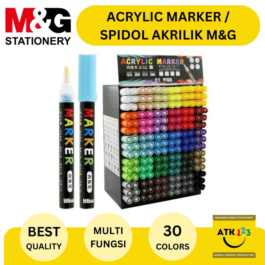 

Acrylic Marker Spidol Akrilik Marker Multifungsi M&G 30 Pilihan Warna