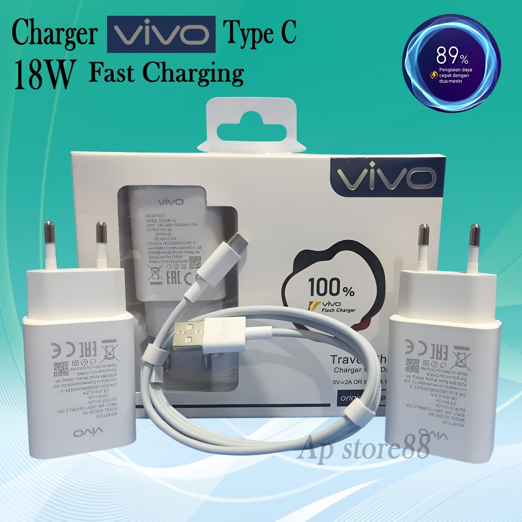 Charger Vivo Y03 Type C Fast Charging 18Watt Original