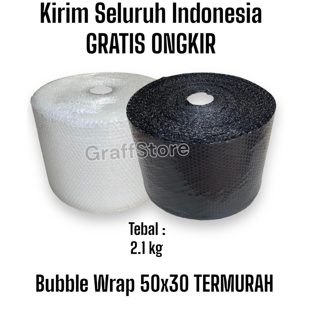 

bubble wrap 50 m x 30 cm hitam bening / bubblewrap plastik bubble tebal murah babelwrap