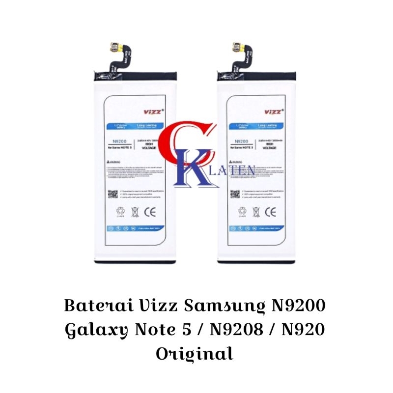 Baterai Vizz Samsung N9200 Galaxy Note 5 / N9208 / N920 Original