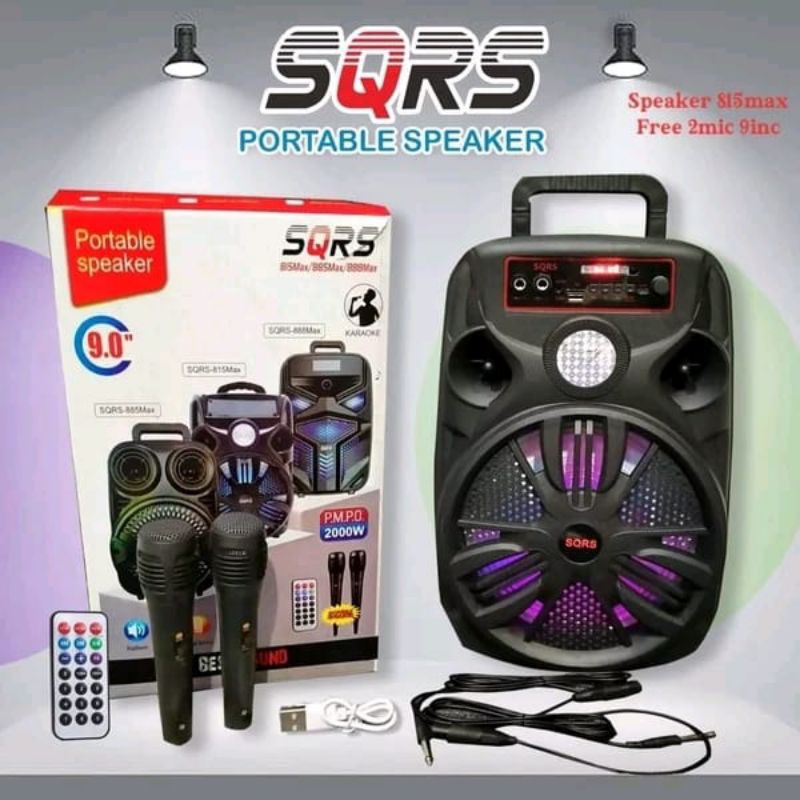 XT speaker portable sqrs 815 ukuran 9inch speaker 815