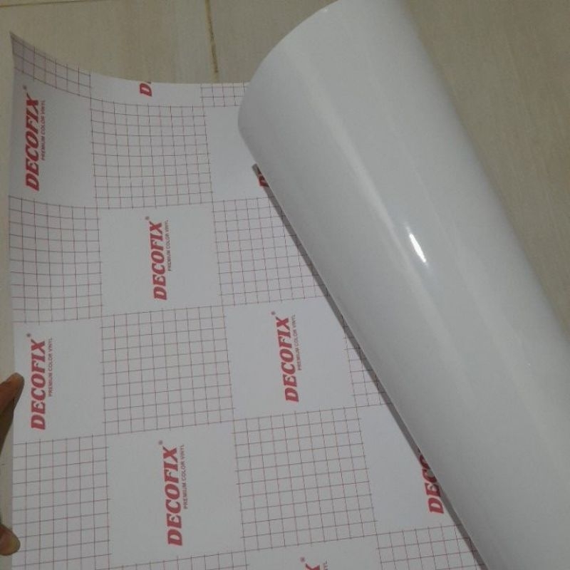 stiker skotlet motor, aquarium, putih glossy L60cm